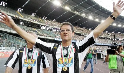 Fabio Capello em comemoração de título da juventus
