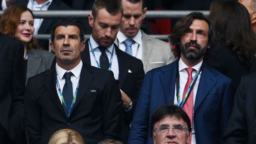 Luis Figo e Andrea Pirlo em Wembley