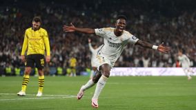Vini Jr. fez o segundo gol do Real Madrid sobre o Borussia Dortmund