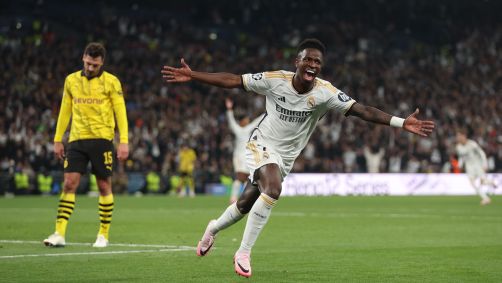 Vini Jr. fez o segundo gol do Real Madrid sobre o Borussia Dortmund