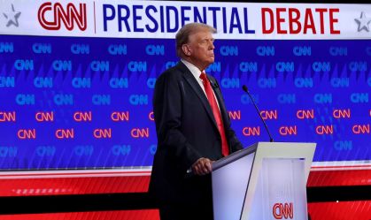 Candidato do Partido Republicano Donald Trump no primeiro debate para as eleições americanas de 2024