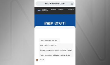 Página falsa do Enem criada por golpistas
