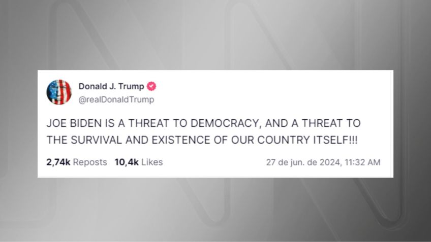 Trump escreveu que Biden representa uma "ameaça" à democracia / Reprodução