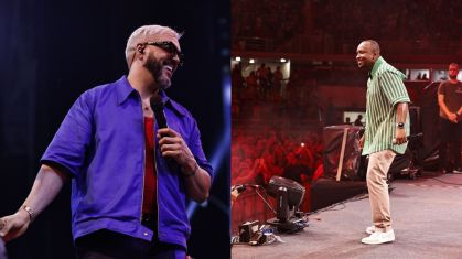 Os cantores Belo e Thiaguinho participaram de festa em Parintins