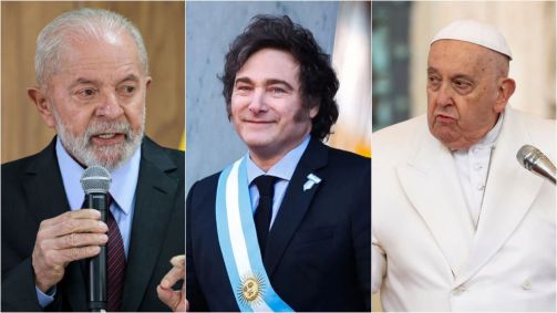 Luiz Inácio Lula da Silva (PT), Javier Milei e Papa Francisco