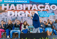 Lula inaugura obras em favela no Rio ao lado do prefeito Eduardo Paes