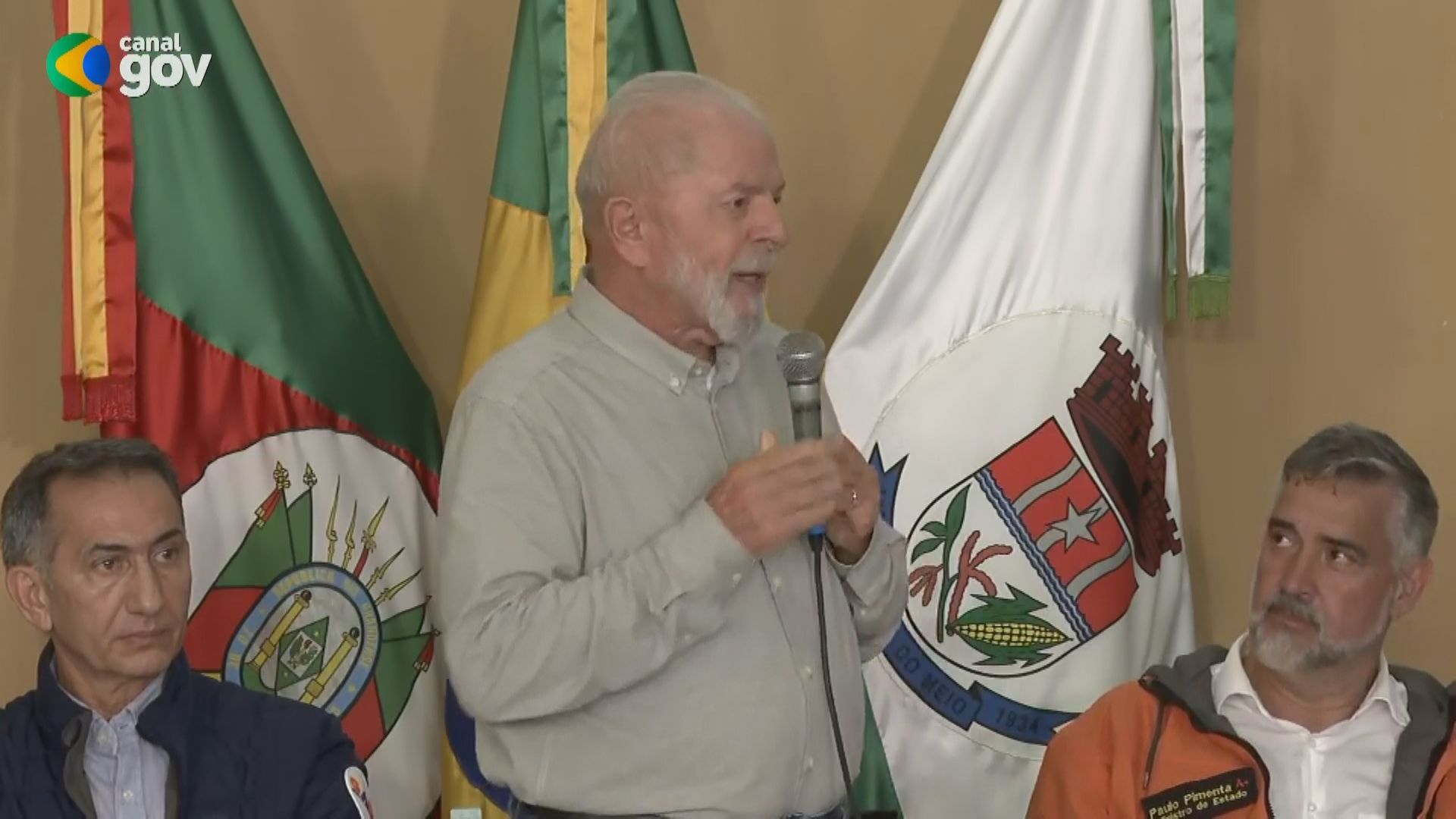 Presidente Lula (PT) durante o anúncio de novas medidas de auxílio ao estado do Rio Grande do Sul.