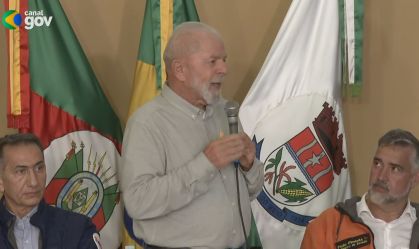 Presidente Lula (PT) durante o anúncio de novas medidas de auxílio ao estado do Rio Grande do Sul.