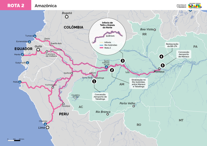 "Rota Amazônica", formulada pelo governo Lula junto a países vizinhos / Divulgação: Ministério do Planejamento e Orçamento