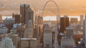 St. Louis, no Missouri, é uma importante cidade no meio-oeste dos EUA.
