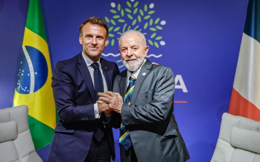 Lula se encontra com o presidente francês, Emmanuel Macron / Ricardo Stuckert
