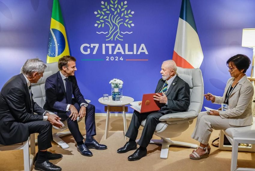 Lula se encontra com o presidente francês, Emmanuel Macron / Ricardo Stuckert