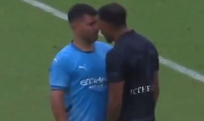 Vídeo: Aguero se estranha com adversário em torneio nos EUA após entrada dura