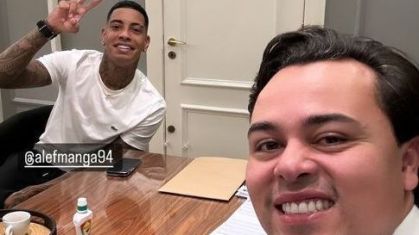 Alef Manga e Jeffrey Chiquini, advogado do atleta
