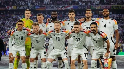 Equipe da Alemanha na estreia na Eurocopa 2024 contra a Escócia