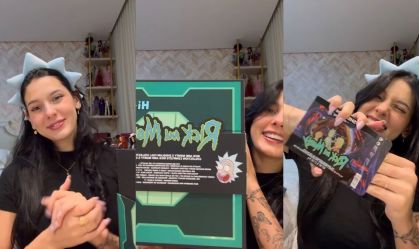 Montagem com prints do vídeo publicado por Ana Castela