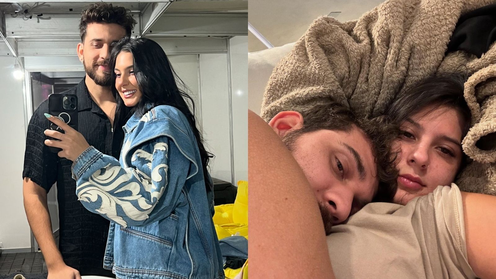 Montagem com fotos de Gustavo Mioto e Ana Castela