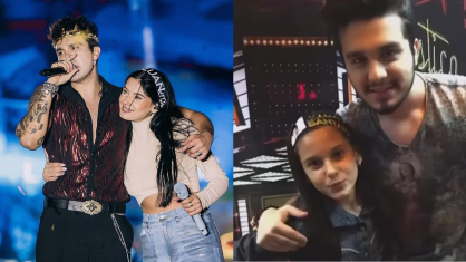 Cantora ficou emocionada ao dividir palco com ídolo da infância