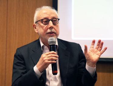 O economista, ex-presidente do Banco Central (BC) e um dos "pais" do Plano Real, Persio Arida, em evento de celebração aos 30 anos da moeda brasileira