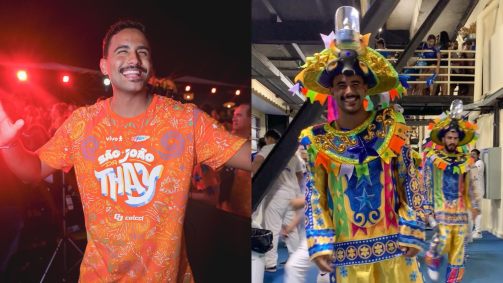 Lucas Pizane, do BBB 24, participou da primeira noite do Festival de Parintins com a Marujada de Guerra do Boi-Bumbá Caprichoso