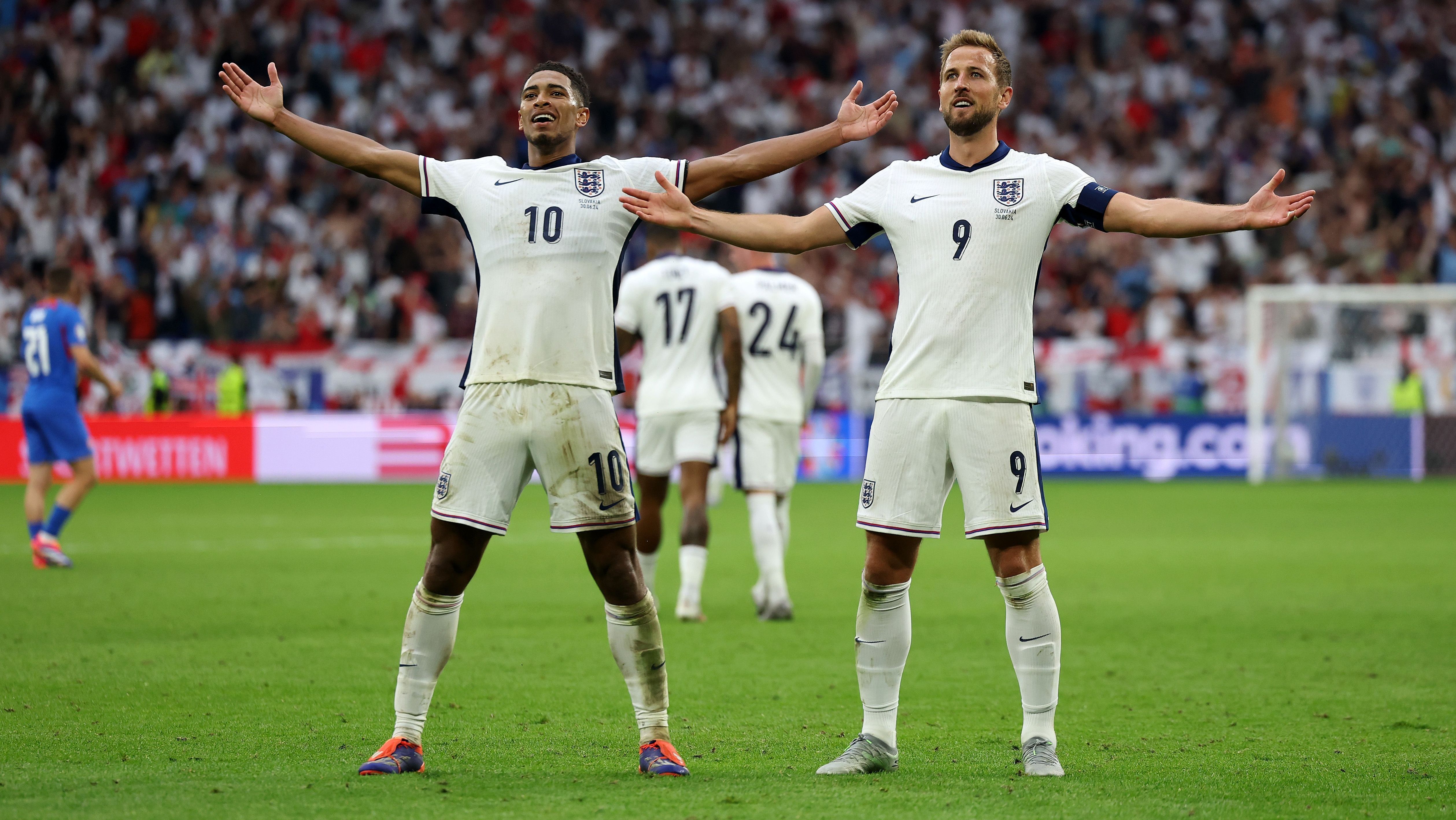 Bellingham e Kane marcaram os gols da Inglaterra sobre a Eslováquia