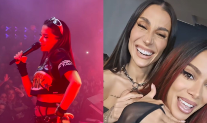 Bianca Andrade fez a maquiagem de Anitta para o show do domingo (16) em Buenos Aires