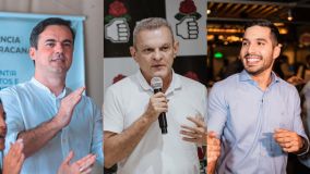 Capitão Wagner (União Brasil), José Sarto (PDT) e André Fernandes (PL), candidatos à Prefeitura de Fortaleza