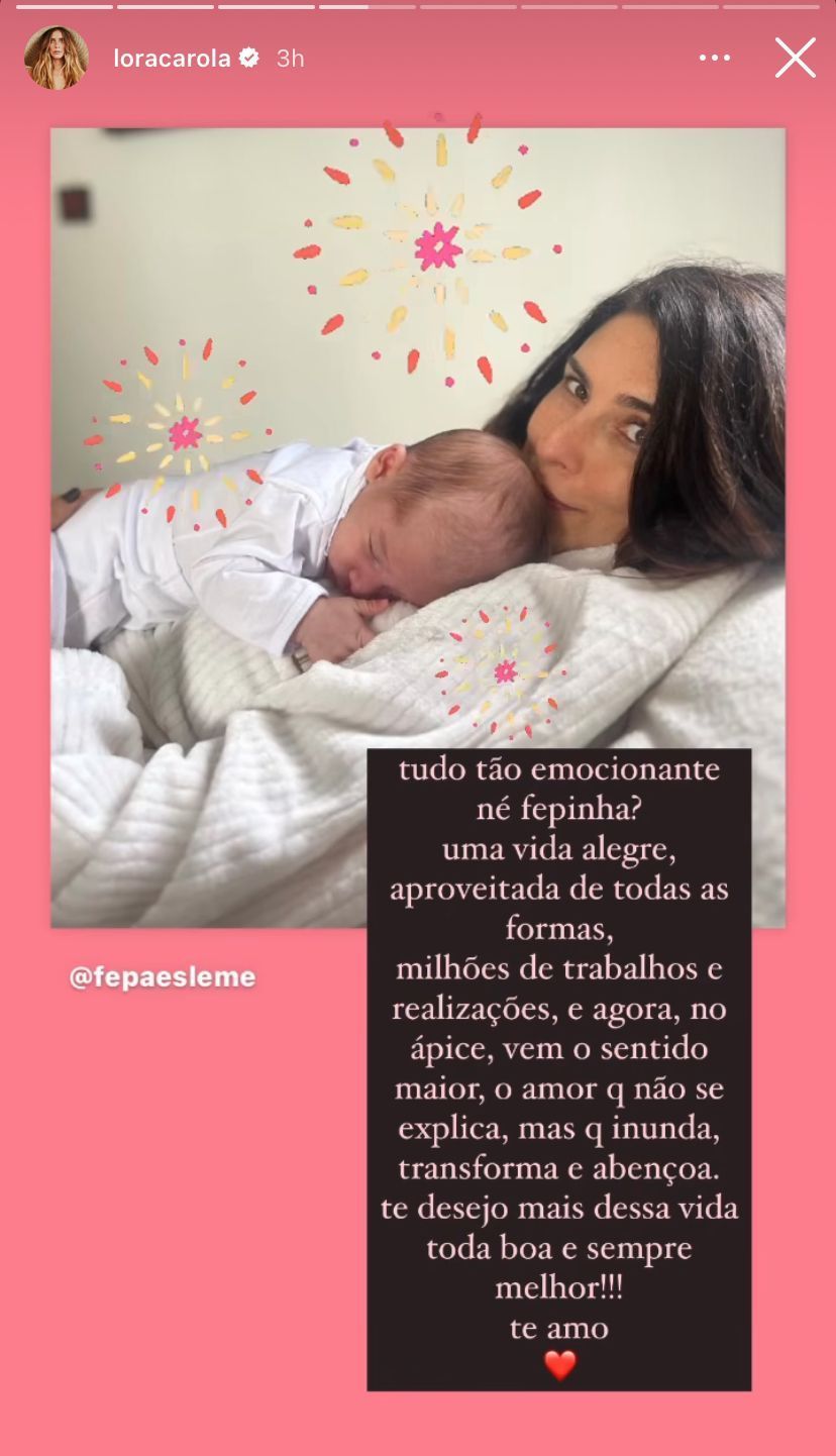 Carolina Dieckmann celebra aniversário de Fê Paes Leme / Reprodução/Carolina Dieckmann/Instagram