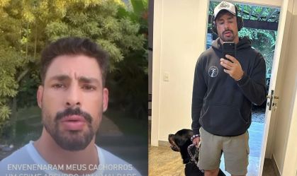 Cauã Reymond diz que um dos cães envenenados segue internado: "Se recuperando"