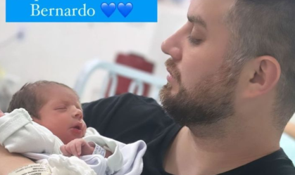 Após morte do filho, Conrado apresenta gêmeo do recém-nascido: "Nosso acalento"