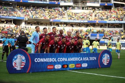 Seleção da Costa Rica antes do jogo com Brasil pela Copa América