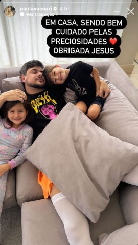Paula Vaccari agradeceu pela recuperação do cantor / Reprodução/Instagram