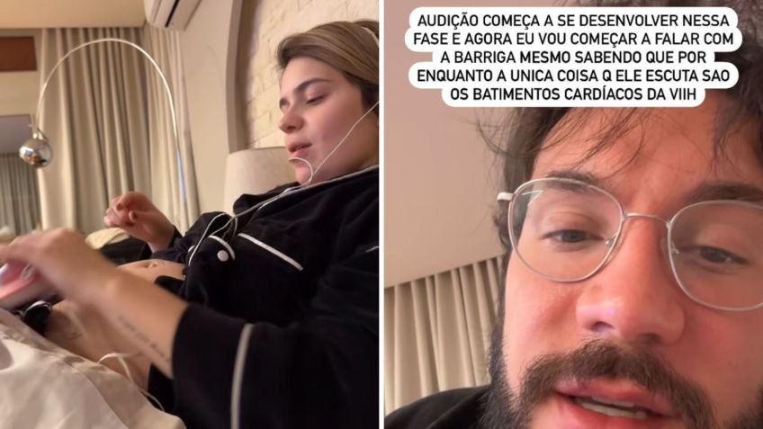 Elizer mostra Viih Tube escutando o coração do segundo filho / Instagram/Eliezer