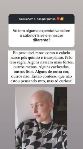 Fabiana Justus fala sobre crescimento do cabelo após leucemia / Reprodução/Fabiana Justus/Instagram