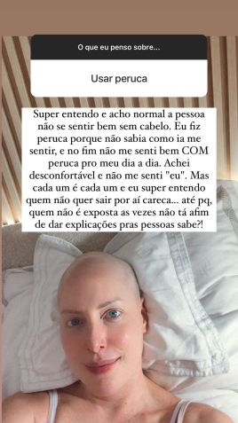 Fabiana Justus fala sobre não usar peruca durante tratamento / Reprodução/Fabiana Justus/Instagram