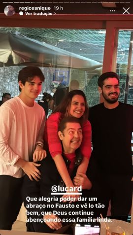 Regiane Cesnique celebrou por ver Faustão após transplantes / Instagram/Regiane Cesnique