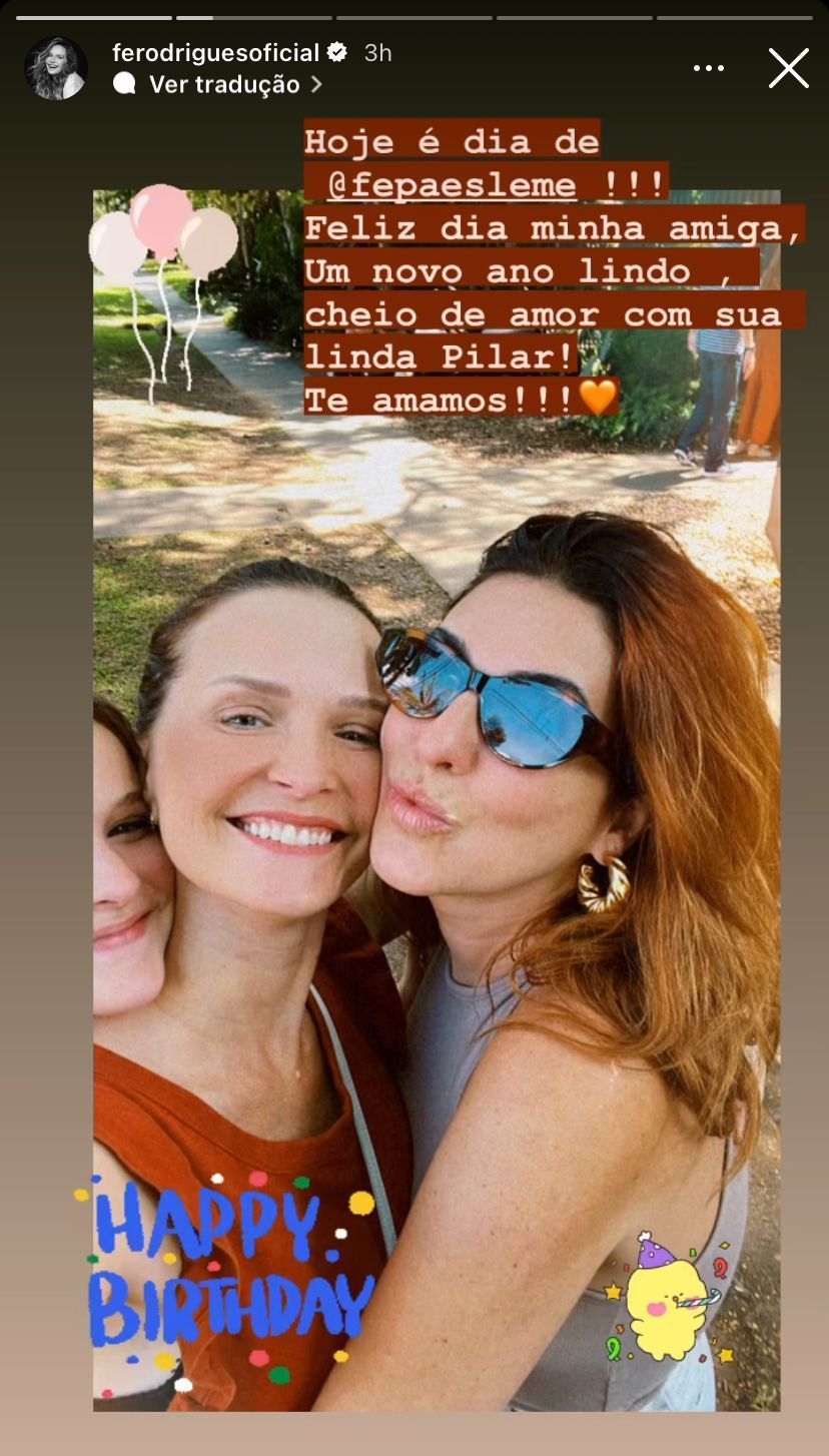 Fernanda Rodrigues celebra aniversário de Fê Paes Leme / Reprodução/Fernanda Rodrigues/Instagram