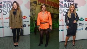 Famosos prestigiaram o festival Salve o Sul (esq. para a dir.): Bruna Santana, Paula Mattos e Poliana Rocha (esposa de Luciano)