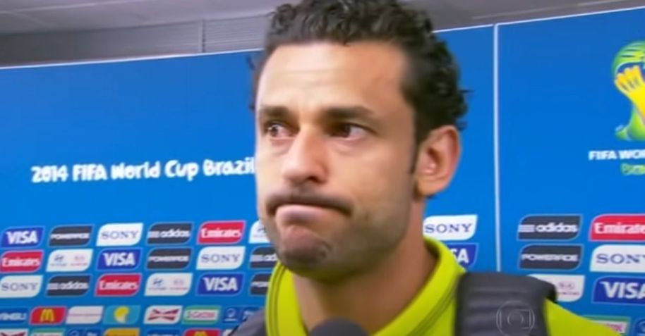 O atacante Fred ficou incrédulo ao saber da lesão de Neymar em 2014 / Reprodução/TV Globo