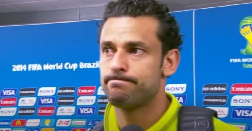 O atacante Fred ficou incrédulo ao saber da lesão de Neymar em 2014 / Reprodução/TV Globo