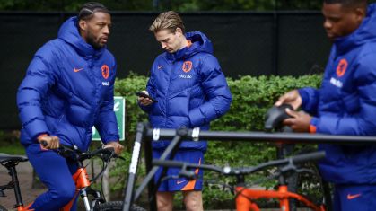 Frenkie De Jong em treino da seleção holandesa antes da Eurocopa