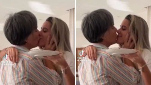 Gloria Pires dá selinho na filha e é criticada na web