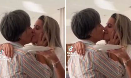 Gloria Pires é criticada após vídeo dando selinho na filha; assista