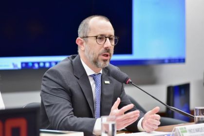 O ministro da Controladoria-Geral da União (CGU), Vinicius Marques de Carvalho, em pronunciamento em comissão da Câmara