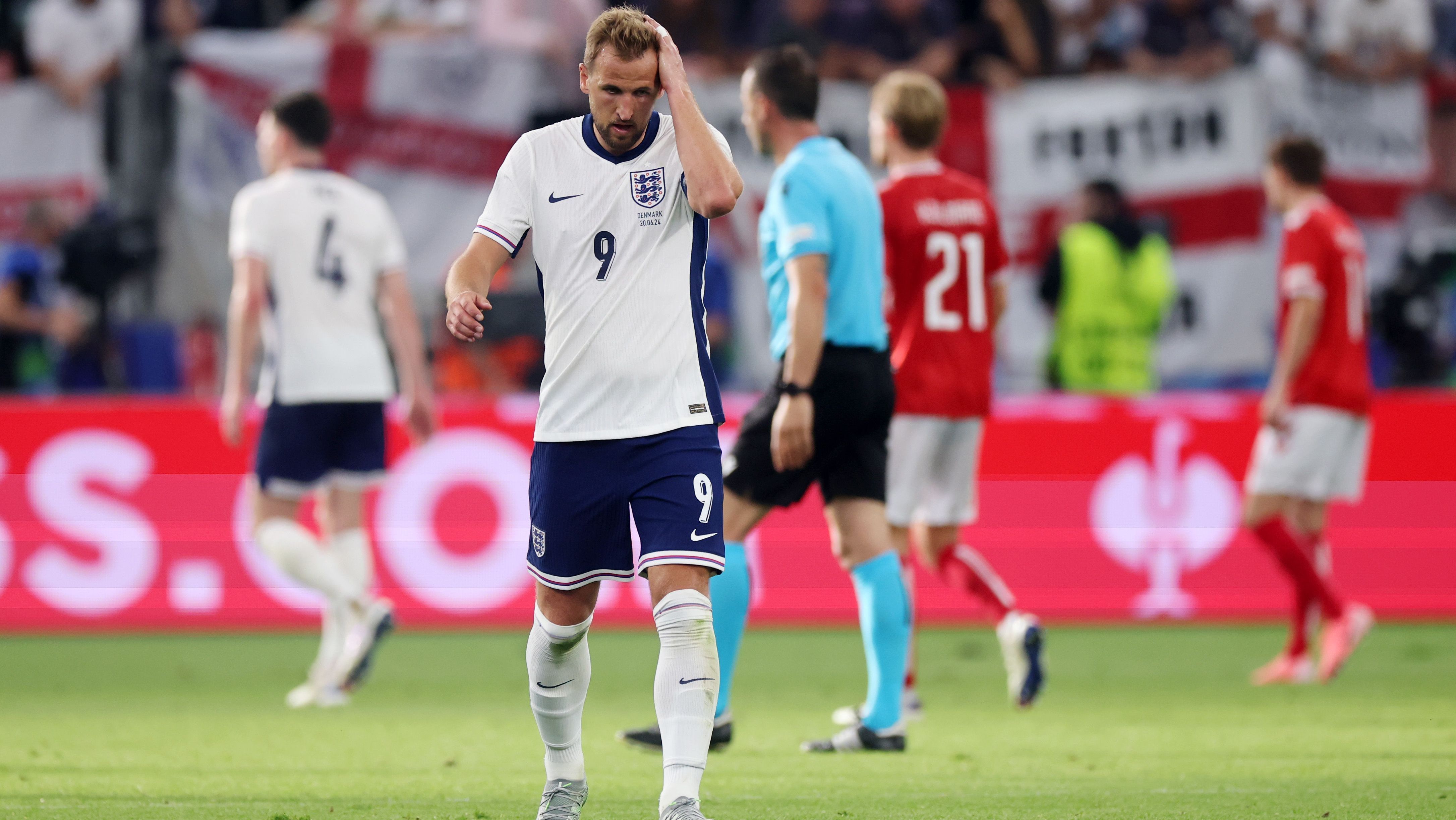 Harry Kane marcou no empate entre Inglaterra e Dinamarca