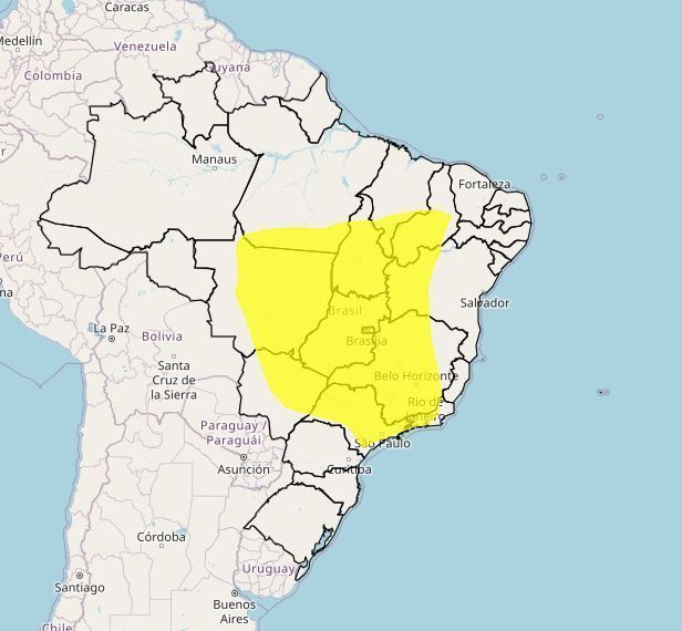 Inmet alerta para baixa umidade em São Paulo e mais 11 estados / reprodução / Inmet