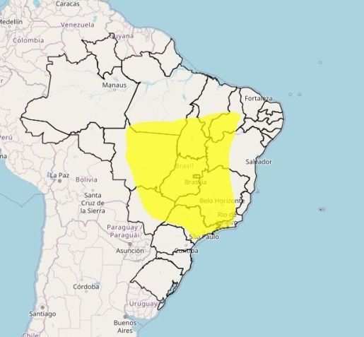 Inmet alerta para baixa umidade em São Paulo e mais 11 estados / reprodução / Inmet