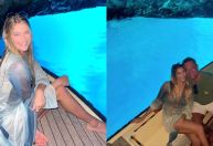 Em lua de mel, Isabella Santoni se encanta com caverna na Croácia: 