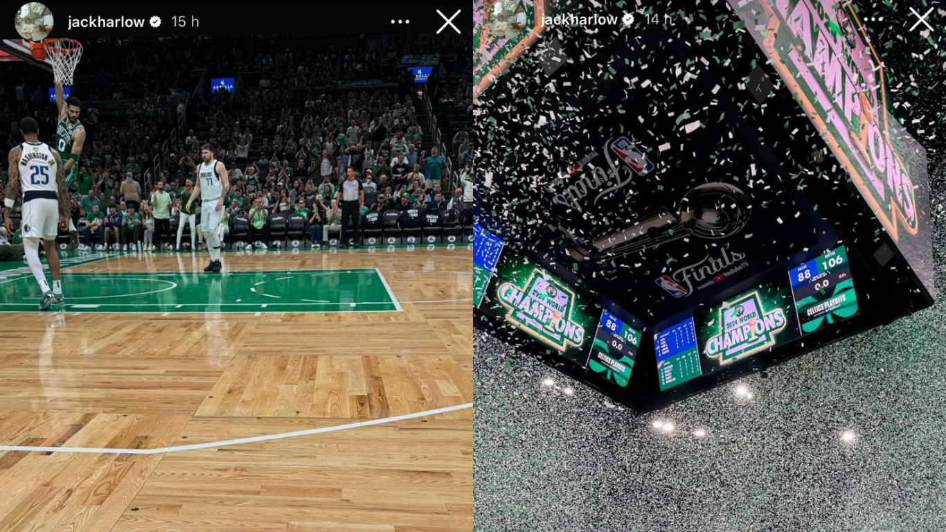 O cantor Jack Harlow esteve presente na final do NBA nesta segunda-feira (17) / Reprodução/Instagram