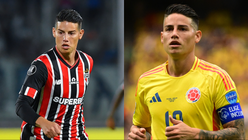 James Rodríguez em campo pelo São Paulo e pela Seleção Colombiana em 2024